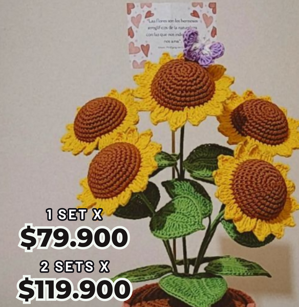 Set de Croche girasoles™️ Crea mientras emprendes