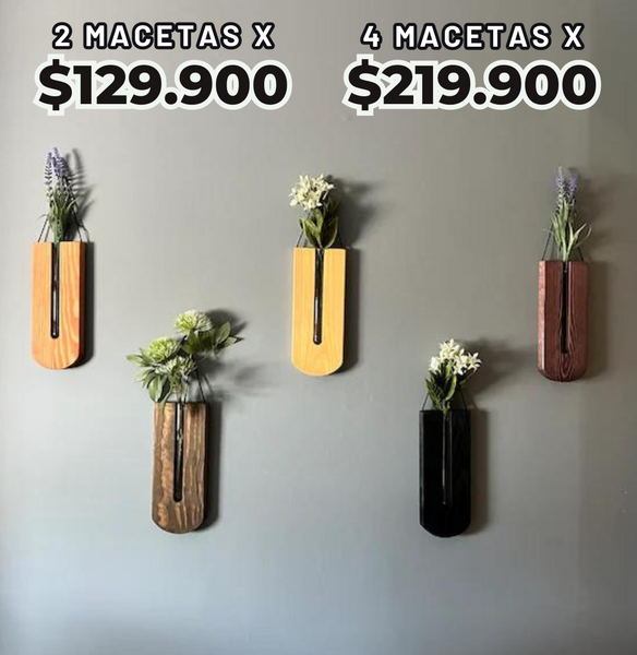 Macetas Pared Madera™️ Vida y elgancia para tus paredes