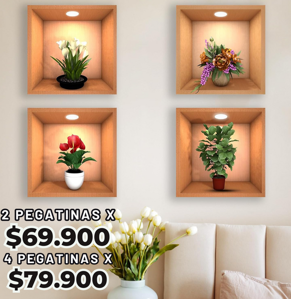 Pegatinas Art Plant 3D