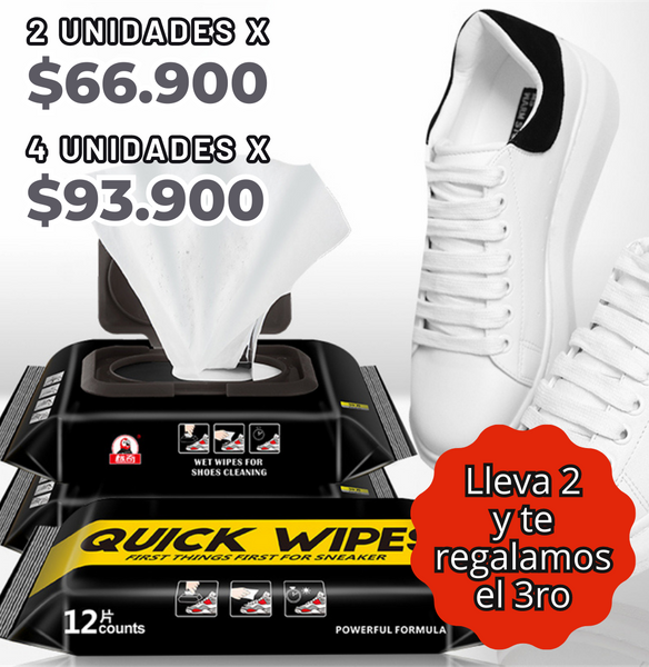 Pañitos quick wipes™️ Blanquean tus zapatos sin esfuerzo