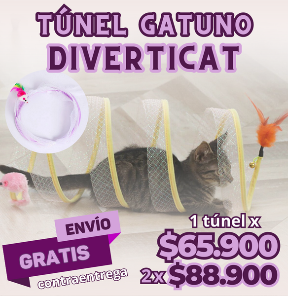 Tunel para juego de Gatos Diverticat