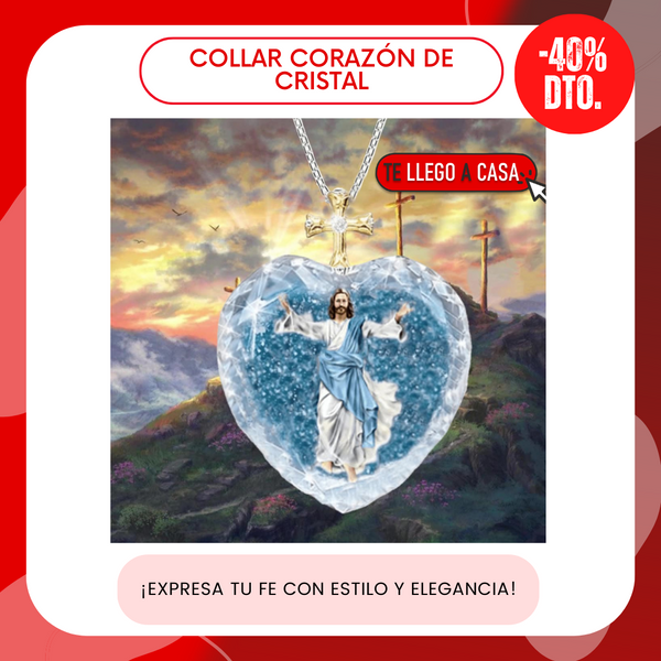 Collar con Corazón Colgante de cristal