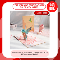 Tarjetas de felicitacion 3D colibries