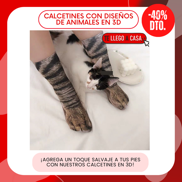 Calcetines con diseños de animales en 3D