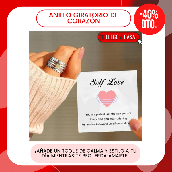 Anillo giratorio de corazón