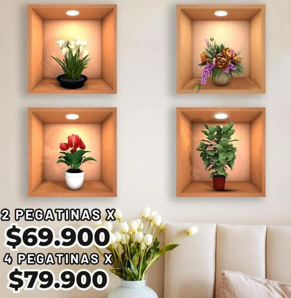 Pegatinas Art Plant 3D