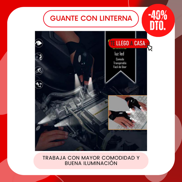 Guante con linterna 40% OFF