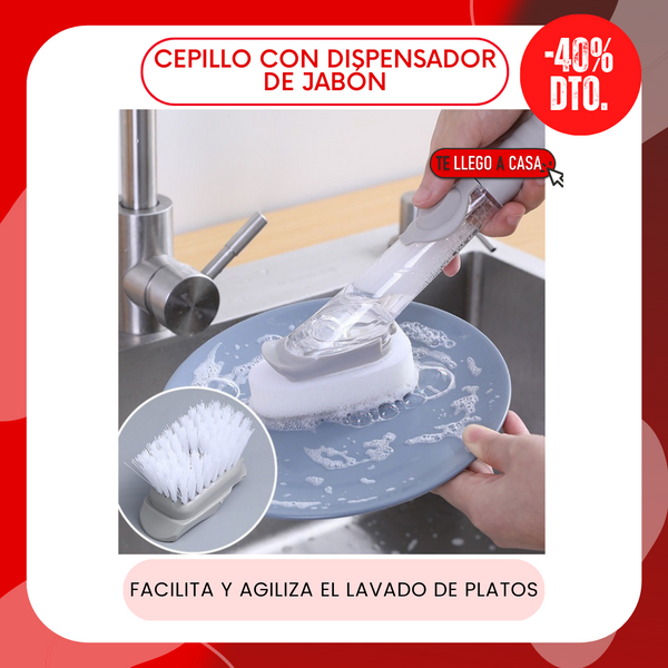 Cepillo con dispensador de jabon 40% OFF
