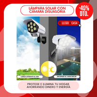 Lampara solar con camara disuasoria 40% OFF