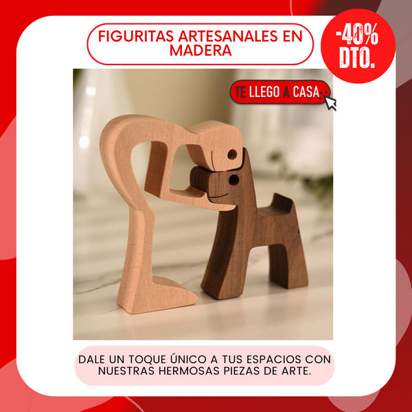Figuritas artesanales en madera 40% OFF