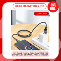 Cable magnetico 3 en 1 40% OFF