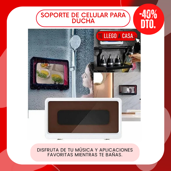 Soporte de celular para ducha