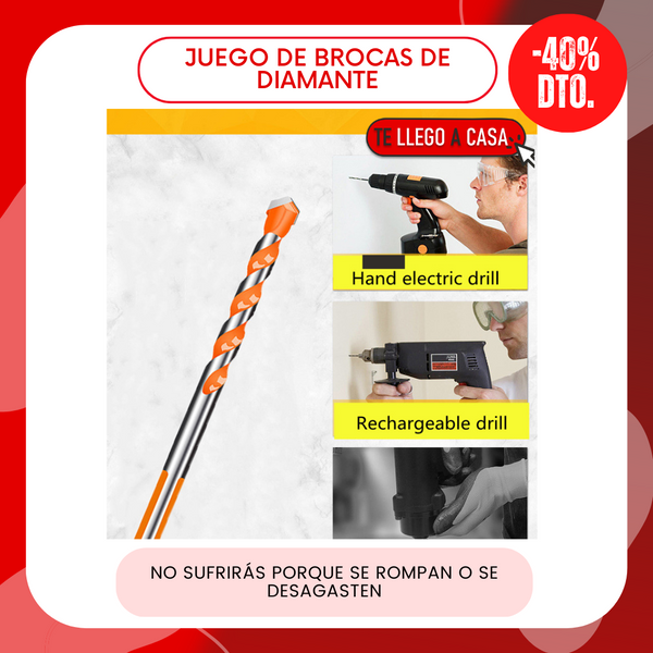 Juego de brocas de diamante