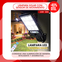 Lampara solar con sensor de movimiento 40% OFF