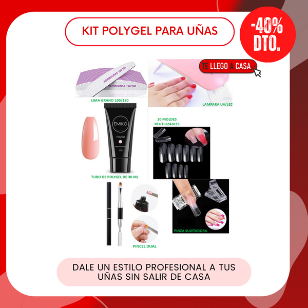 Kit polygel para uñas 40% OFF