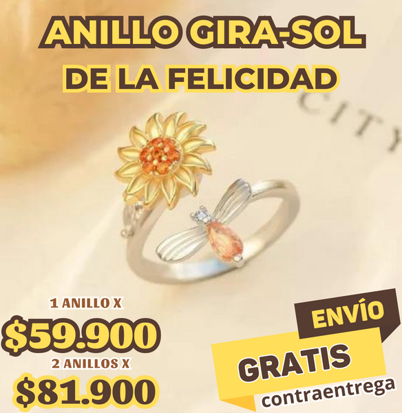 Anillo Gira-sol de la felicidad