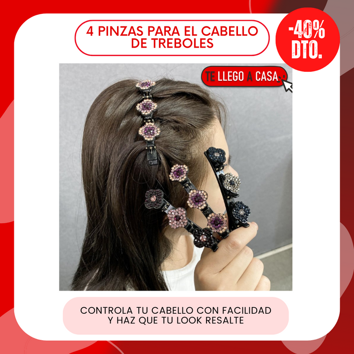 Pinzas para el cabello de treboles