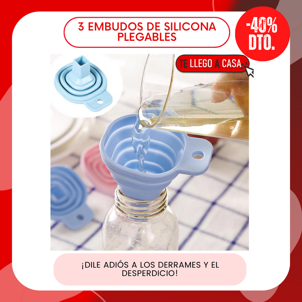 Embudos de silicona plegables