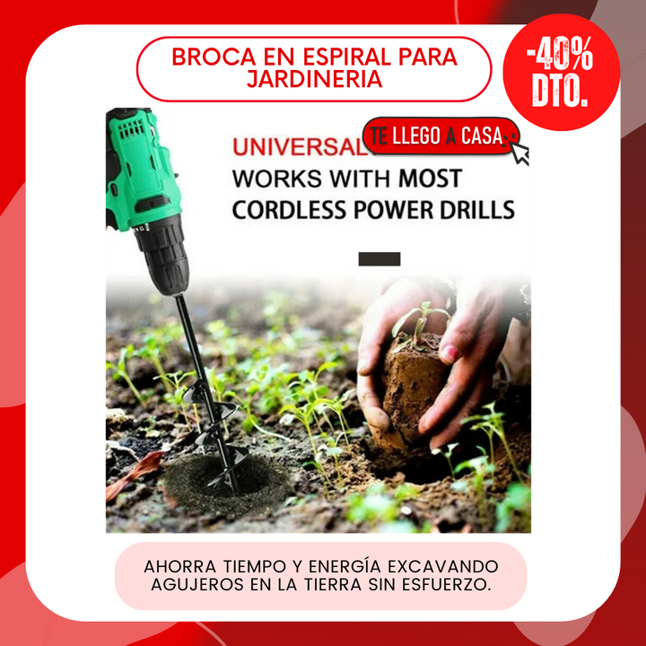 Broca en espiral para jardineria