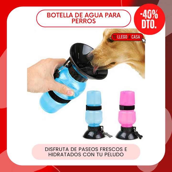 Botella de agua para perros 40% OFF