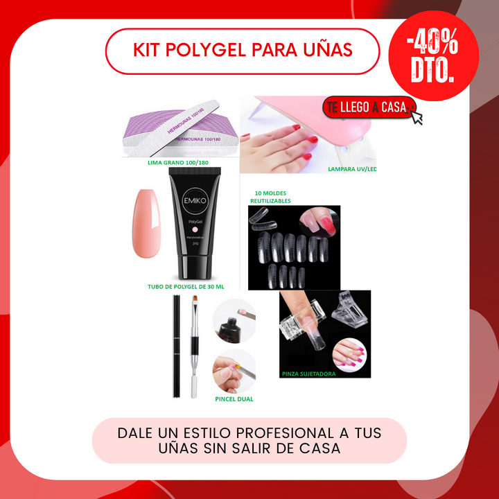 Kit polygel para uñas 40% OFF